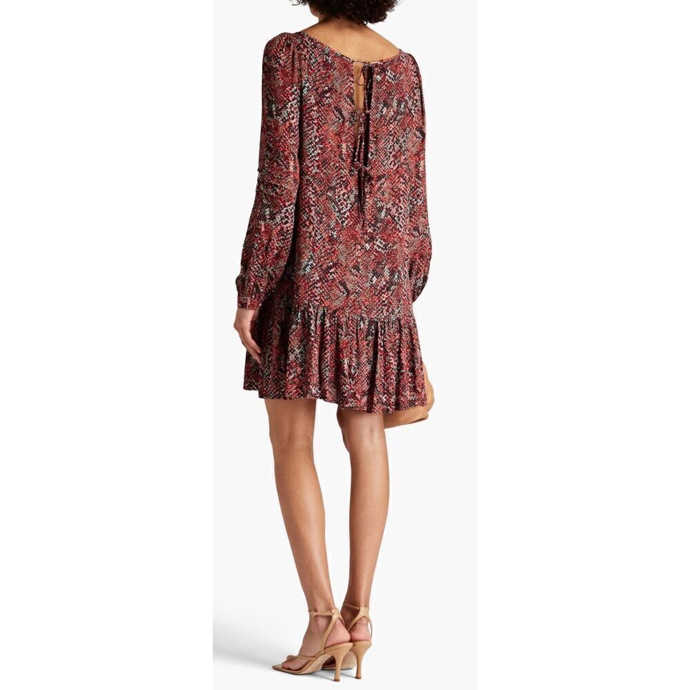 NICHOLAS Devan gathered snake-print crepe mini dr… - image 2